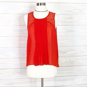 Nicole Miller Top Lace Hi Low Hem Sleepless Blouse